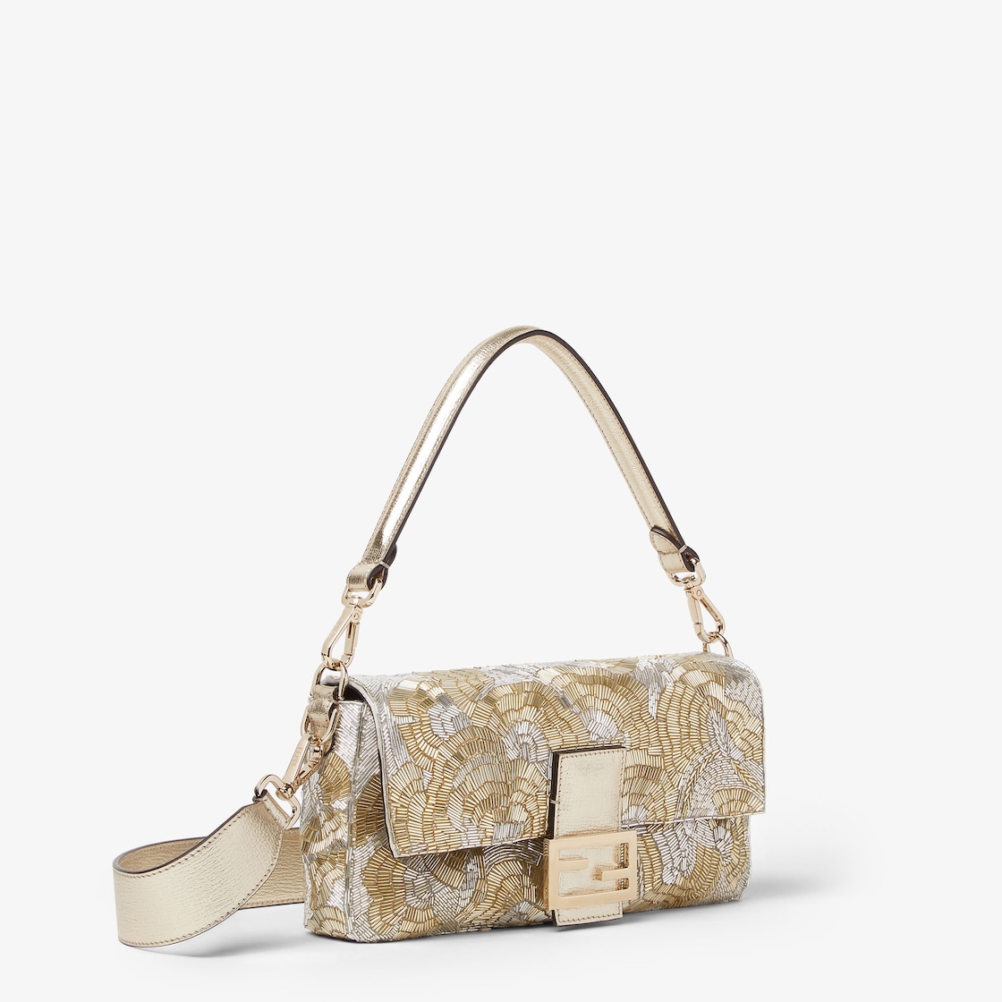 FENDI Baguette® Silver and gold embroidered bag - Image 2